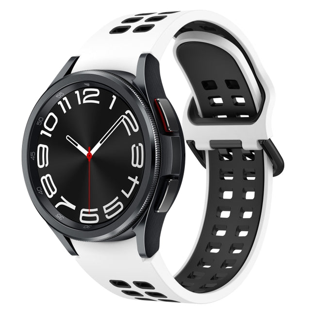 Two-Color Breathable Silicone Watch Band, For Samsung Galaxy Watch 6 Classic 47mm, For Samsung Galaxy Watch 6 44mm, For Samsung Galaxy Watch 6 40mm, For Samsung Galaxy Watch 6 Classic 43mm - DealBuddy