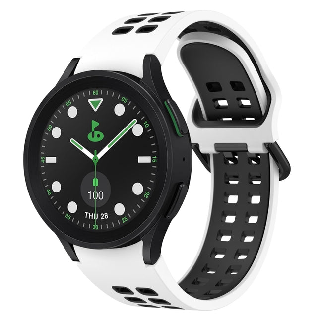 Two-Color Breathable Silicone Watch Band, For Samsung Galaxy watch 5 Pro Golf Edition, For Samsung Galaxy watch 5 Golf Edition, For Samsung Galaxy Watch 5  44mm, For Samsung Galaxy Watch 5 Pro  45mm - DealBuddy