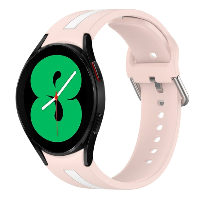 Two-Color Silicone Watch Band, For Samsung Galaxy Watch 4 44mm, For Samsung Galaxy Watch 4 40mm, For Samsung  Galaxy Watch 4 Classic 46mm, For Samsung  Galaxy Watch 4 Classic 42mm