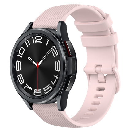 20mm Checkered Silicone Watch Band, For Samsung Galaxy Watch 6 Classic 47mm, For Samsung Galaxy Watch 6 44mm, For Samsung Galaxy Watch 6 40mm, For Samsung Galaxy Watch 6 Classic 43mm