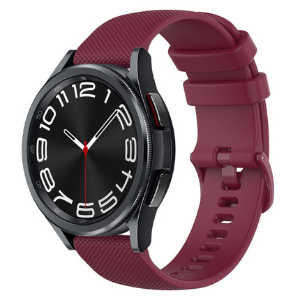 20mm Checkered Silicone Watch Band, For Samsung Galaxy Watch 6 Classic 47mm, For Samsung Galaxy Watch 6 44mm, For Samsung Galaxy Watch 6 40mm, For Samsung Galaxy Watch 6 Classic 43mm