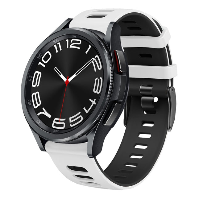 20mm Two-color Silicone Watch Band, For Samsung Galaxy Watch 6 Classic 47mm, For Samsung Galaxy Watch 6 44mm, For Samsung Galaxy Watch 6 40mm, For Samsung Galaxy Watch 6 Classic 43mm