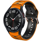 For Samsung Galaxy Watch 6 Classic 43mm / Orange+Black