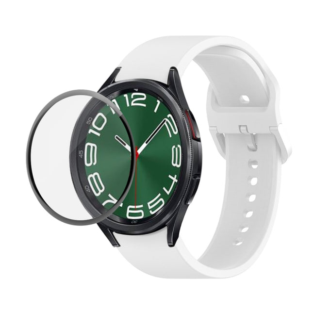 JUNSUNMAY Silicone Adjustable Strap + Full Coverage PMMA Screen Protector Kit, For Samsung Galaxy Watch6 Classic 43mm, For Samsung Galaxy Watch5 44mm, For Samsung Galaxy Watch5 Pro 45mm - DealBuddy