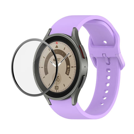 JUNSUNMAY Silicone Adjustable Strap + Full Coverage PMMA Screen Protector Kit, For Samsung Galaxy Watch6 Classic 43mm, For Samsung Galaxy Watch5 44mm, For Samsung Galaxy Watch5 Pro 45mm - DealBuddy