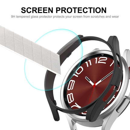 ENKAY Hat-Prince Electroplated Hard PC Case + 0.2mm 9H Glass Screen Protector, For Samsung Galaxy Watch6 Classic 47mm, For Samsung Galaxy Watch6 44mm, For Samsung Galaxy Watch6 40mm, For Samsung Galaxy Watch6 Classic 43mm