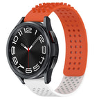 For Samsung Galaxy Watch 6 Classic 47mm / Orange+White