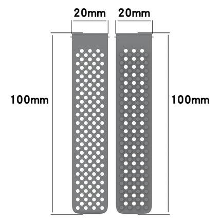 20mm Holes Breathable 3D Dots Silicone Watch Band