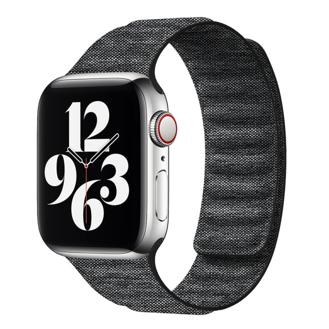 Denim Magnetic Watch Band, For Apple Watch Ultra 49mm, For Apple Watch 8 41mm, For Apple Watch 8 45mm, For  Apple Watch SE 2022 40mm, For Apple Watch SE 2022 44mm, For Apple Watch 7 41mm, For Apple Watch 7 45mm, For Apple Watch SE 40mm                 ...