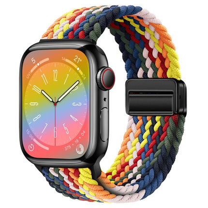 Nylon Woven Magnetic Fold Buckle Watch Band, For Apple Watch Series 9 41mm, For Apple Watch Ultra 49mm