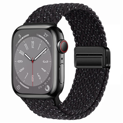Nylon Woven Magnetic Fold Buckle Watch Band, For Apple Watch Series 9 41mm, For Apple Watch Ultra 49mm