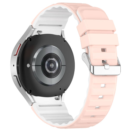 Two Color Horizontal Silicone Watch Band, For Samsung Galaxy Watch 4, For Samsung Galaxy Watch 4 Classic 46mm, For Samsung Galaxy Watch 3 41mm - DealBuddy