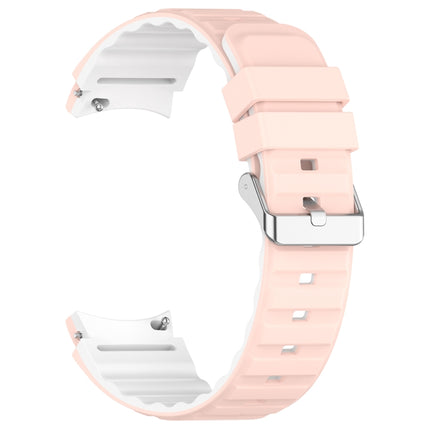 Two Color Horizontal Silicone Watch Band, For Samsung Galaxy Watch 4, For Samsung Galaxy Watch 4 Classic 46mm, For Samsung Galaxy Watch 3 41mm - DealBuddy