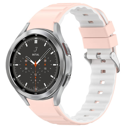 Two Color Horizontal Silicone Watch Band, For Samsung Galaxy Watch 4, For Samsung Galaxy Watch 4 Classic 46mm, For Samsung Galaxy Watch 3 41mm - DealBuddy