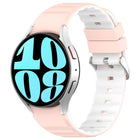 Two Color Horizontal Silicone Watch Band, For Samsung Galaxy Watch 4, For Samsung Galaxy Watch 4 Classic 46mm, For Samsung Galaxy Watch 3 41mm - DealBuddy