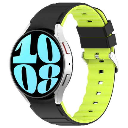 Two Color Horizontal Silicone Watch Band, For Samsung Galaxy Watch 4, For Samsung Galaxy Watch 4 Classic 46mm, For Samsung Galaxy Watch 3 41mm - DealBuddy