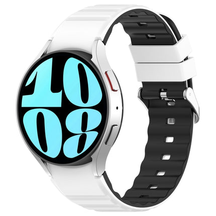 Two Color Horizontal Silicone Watch Band, For Samsung Galaxy Watch 4, For Samsung Galaxy Watch 4 Classic 46mm, For Samsung Galaxy Watch 3 41mm - DealBuddy