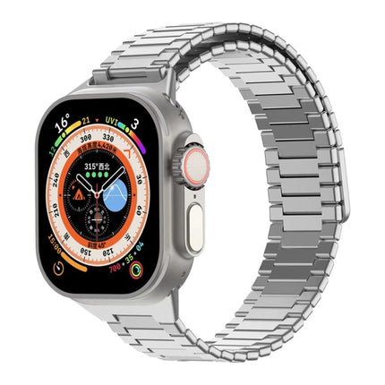 Bamboo Magnetic Stainless Steel Metal Watch Strap, For Apple Watch SE 2023 44mm, For Apple Watch SE 2023 40mm, For Apple Watch Ultra 2 49mm, For Apple Watch Series 9 45mm, For Apple Watch Series 9 41mm, For Apple Watch Ultra 49mm - DealBuddy