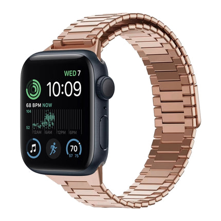 Bamboo Magnetic Stainless Steel Metal Watch Strap, For Apple Watch Series 8 41mm, For Apple Watch Series 8 45mm, For Apple Watch SE 2022 40mm, For Apple Watch SE 2022 44mm, For Apple Watch Series 7 41mm, For Apple Watch Series 7 45mm - DealBuddy