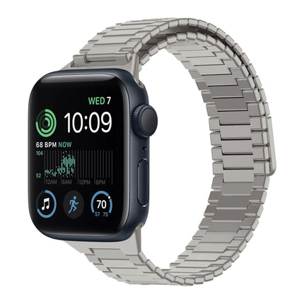 Bamboo Magnetic Stainless Steel Metal Watch Strap, For Apple Watch Series 8 41mm, For Apple Watch Series 8 45mm, For Apple Watch SE 2022 40mm, For Apple Watch SE 2022 44mm, For Apple Watch Series 7 41mm, For Apple Watch Series 7 45mm - DealBuddy