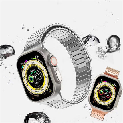 Bamboo Magnetic Stainless Steel Metal Watch Strap, For Apple Watch SE 2023 44mm, For Apple Watch SE 2023 40mm, For Apple Watch Ultra 2 49mm, For Apple Watch Series 9 45mm, For Apple Watch Series 9 41mm, For Apple Watch Ultra 49mm - DealBuddy