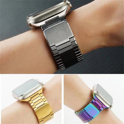 Bamboo Magnetic Stainless Steel Metal Watch Strap, For Apple Watch SE 2023 44mm, For Apple Watch SE 2023 40mm, For Apple Watch Ultra 2 49mm, For Apple Watch Series 9 45mm, For Apple Watch Series 9 41mm, For Apple Watch Ultra 49mm - DealBuddy