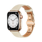 For Apple Watch Series 3 42mm / Beige+Rose Gold