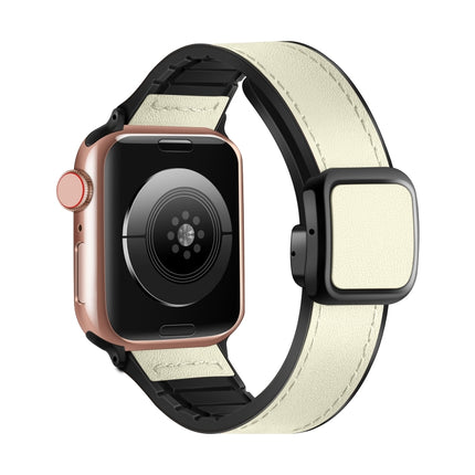 Fold Magnetic Square Buckle PU Silicone Watch Band, For Apple Watch SE 2023 44mm, For Apple Watch SE 2023 40mm, For Apple Watch Ultra 2 49mm, For Apple Watch Series 9 45mm