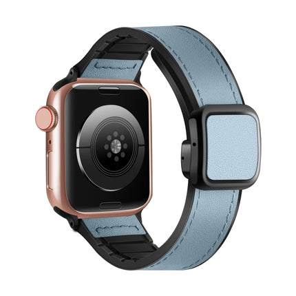 Fold Magnetic Square Buckle PU Silicone Watch Band, For Apple Watch SE 2023 44mm, For Apple Watch SE 2023 40mm, For Apple Watch Ultra 2 49mm, For Apple Watch Series 9 45mm
