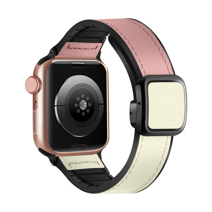 Fold Magnetic Square Buckle PU Silicone Watch Band, For Apple Watch Series 9 41mm, For Apple Watch Ultra 49mm, For Apple Watch Series 8 41mm, For Apple Watch Series 8 45mm