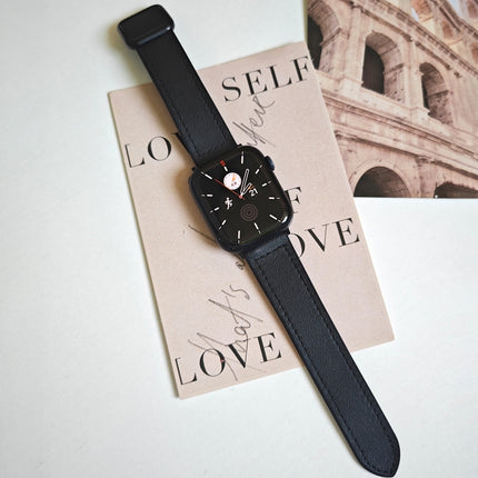 Fold Magnetic Square Buckle PU Silicone Watch Band, For Apple Watch SE 2022 40mm, For Apple Watch SE 2022 44mm, Fro Apple Watch Series 7 41mm, For Apple Watch Series 7 45mm