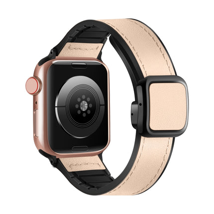 Fold Magnetic Square Buckle PU Silicone Watch Band, For Apple Watch Series 6 40mm, For Apple Watch Series 6 44mm, For pple Watch Series 5 44mm, For Apple Watch Series 5 40mm