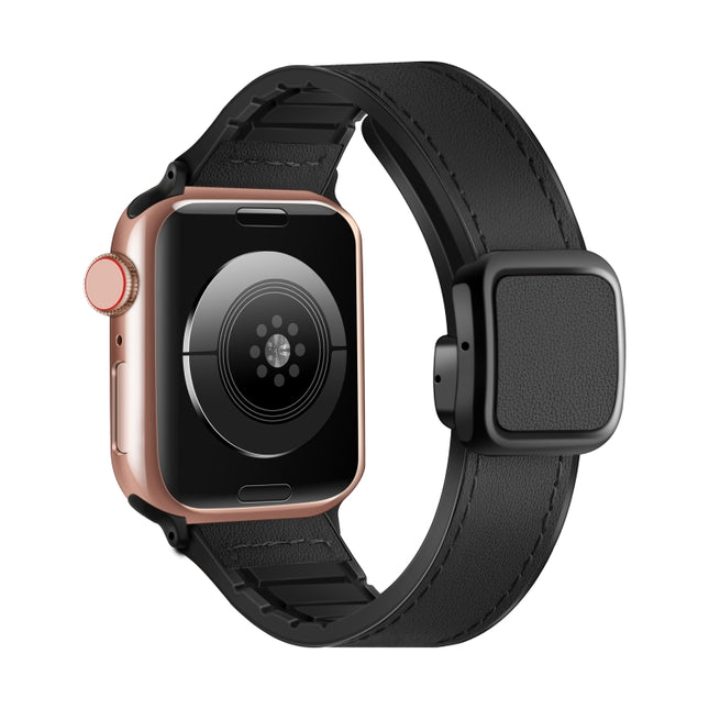 Fold Magnetic Square Buckle PU Silicone Watch Band