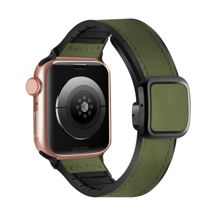 Fold Magnetic Square Buckle PU Silicone Watch Band