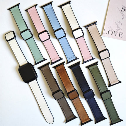 Fold Magnetic Square Buckle PU Silicone Watch Band, For Apple Watch Series 6 40mm, For Apple Watch Series 6 44mm, For pple Watch Series 5 44mm, For Apple Watch Series 5 40mm