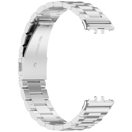 For Samsung Galaxy Fit 3 SM-R390 Three Bead Stainless Steel Metal Watch Band, Silver, Black, Gold, Rose Gold, Black+Red, Black+Pink, Black+Silver, Silver+Rose Gold, Silver+Gold, Silver+Black - DealBuddy