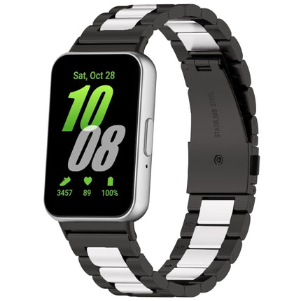 For Samsung Galaxy Fit 3 SM-R390 Three Bead Stainless Steel Metal Watch Band, Silver, Black, Gold, Rose Gold, Black+Red, Black+Pink, Black+Silver, Silver+Rose Gold, Silver+Gold, Silver+Black - DealBuddy