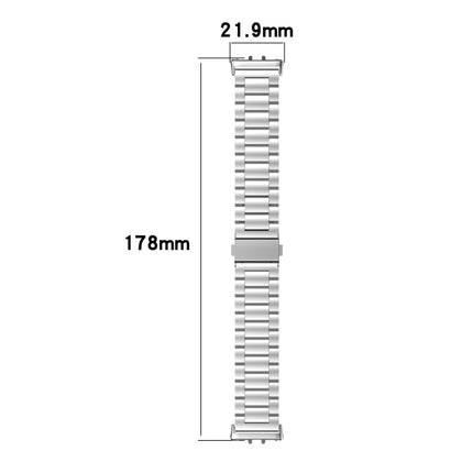 For Samsung Galaxy Fit 3 SM-R390 Three Bead Stainless Steel Metal Watch Band, Silver, Black, Gold, Rose Gold, Black+Red, Black+Pink, Black+Silver, Silver+Rose Gold, Silver+Gold, Silver+Black - DealBuddy