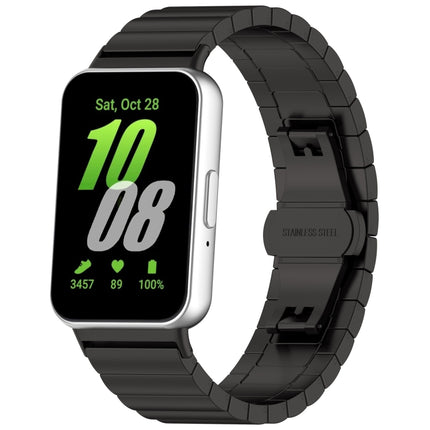 For Samsung Galaxy Fit 3 SM-R390 One Bead Stainless Steel Metal Watch Band, Silver, Black, Gold, Rose Gold - DealBuddy