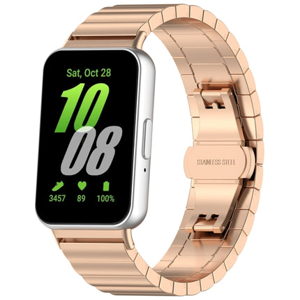 For Samsung Galaxy Fit 3 SM-R390 One Bead Stainless Steel Metal Watch Band, Silver, Black, Gold, Rose Gold - DealBuddy