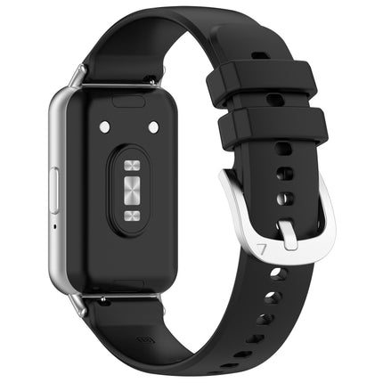For Samsung Galaxy Fit 3 SM-R390 Metal Connector Liquid Glossy Silicone Watch Band, Black, Orange, Red, Dark Gray, Purple, Starlight, Dark Blue, Green, White, Light Pink - DealBuddy