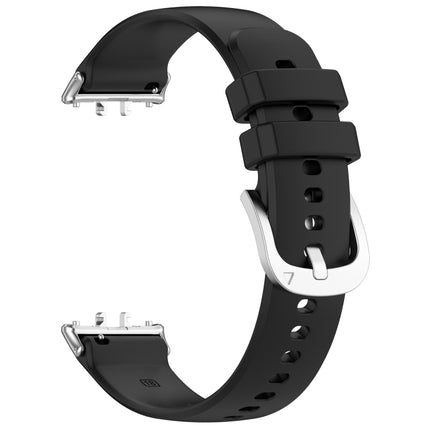 For Samsung Galaxy Fit 3 SM-R390 Metal Connector Liquid Glossy Silicone Watch Band, Black, Orange, Red, Dark Gray, Purple, Starlight, Dark Blue, Green, White, Light Pink - DealBuddy