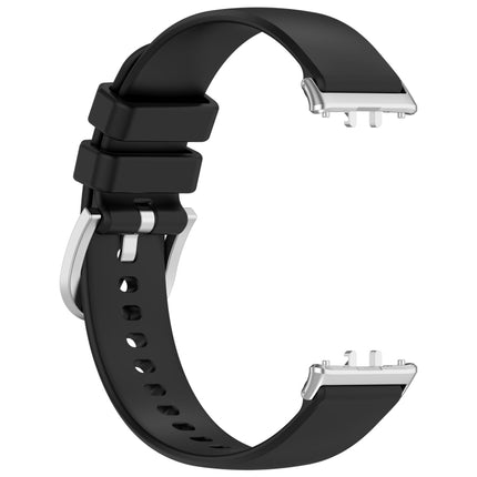 For Samsung Galaxy Fit 3 SM-R390 Metal Connector Liquid Glossy Silicone Watch Band, Black, Orange, Red, Dark Gray, Purple, Starlight, Dark Blue, Green, White, Light Pink - DealBuddy
