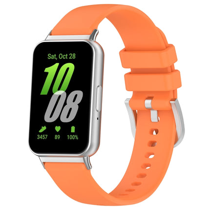 For Samsung Galaxy Fit 3 SM-R390 Metal Connector Liquid Glossy Silicone Watch Band