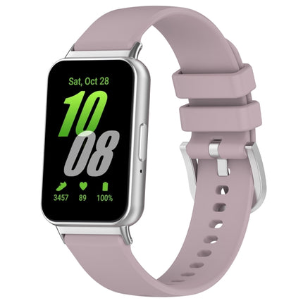 For Samsung Galaxy Fit 3 SM-R390 Metal Connector Liquid Glossy Silicone Watch Band, Black, Orange, Red, Dark Gray, Purple, Starlight, Dark Blue, Green, White, Light Pink - DealBuddy