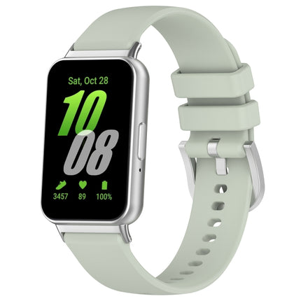 For Samsung Galaxy Fit 3 SM-R390 Metal Connector Liquid Glossy Silicone Watch Band, Black, Orange, Red, Dark Gray, Purple, Starlight, Dark Blue, Green, White, Light Pink - DealBuddy