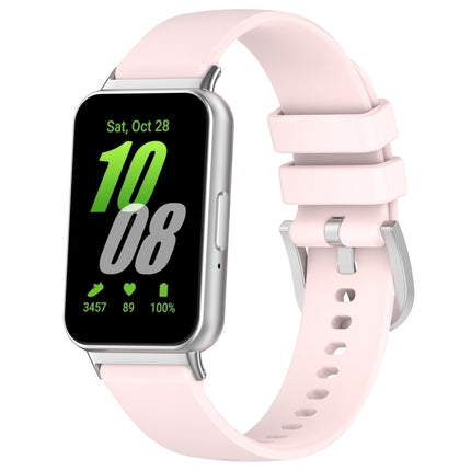For Samsung Galaxy Fit 3 SM-R390 Metal Connector Liquid Glossy Silicone Watch Band, Black, Orange, Red, Dark Gray, Purple, Starlight, Dark Blue, Green, White, Light Pink - DealBuddy