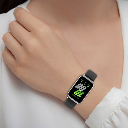 For Samsung Galaxy Fit 3 SM-R390 Metal Connector Liquid Glossy Silicone Watch Band, Black, Orange, Red, Dark Gray, Purple, Starlight, Dark Blue, Green, White, Light Pink - DealBuddy