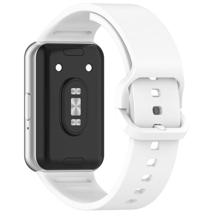 For Samsung Galaxy Fit 3 SM-R390 Solid Color Buckle Silicone Watch Band, White, Pink, Yellow, Orange, Red, Starlight, Wine Red, Sky Blue, Purple, Dark Green, Dark Blue, Black, Dark Gray, Gray Green - DealBuddy