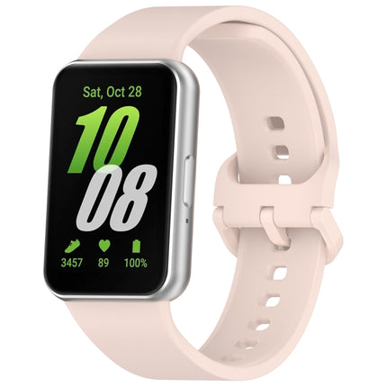 For Samsung Galaxy Fit 3 SM-R390 Solid Color Buckle Silicone Watch Band, White, Pink, Yellow, Orange, Red, Starlight, Wine Red, Sky Blue, Purple, Dark Green, Dark Blue, Black, Dark Gray, Gray Green - DealBuddy